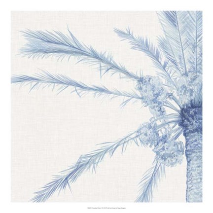 Framed Chambray Palms I Print