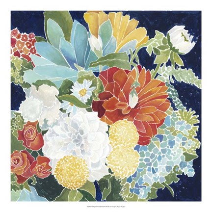 Framed Midnight Florals III Print