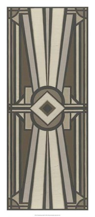 Framed Neutral Deco Panel II Print