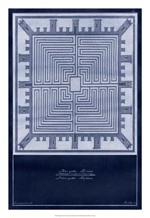 Framed Indigo Tile I Print