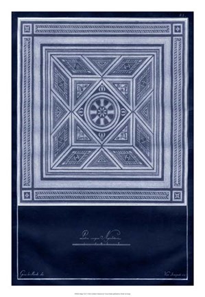 Framed Indigo Tile V Print