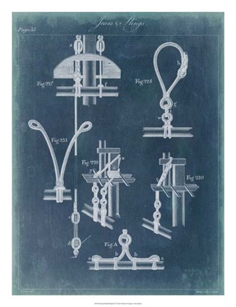 Framed Nautical Detail Blueprint IV Print