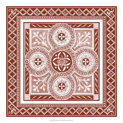 Framed Cinnabar Woodblock III Print