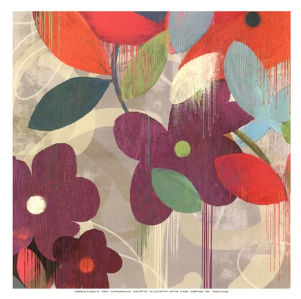 Framed Graffiti Flower I - mini Print