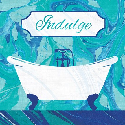 Framed Marbled Bath II Print