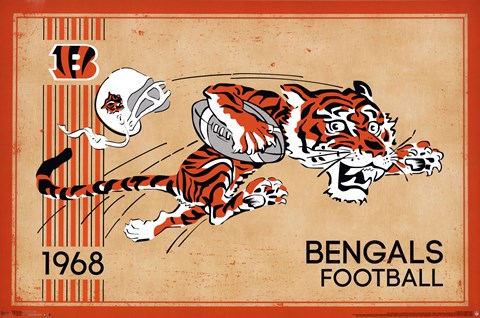 Framed Cincinnati Bengals - Retro Logo 14 Print