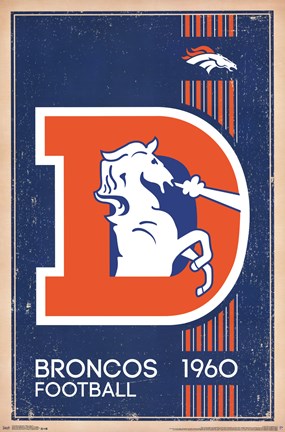 Framed Denver Broncos - Retro Logo 14 Print