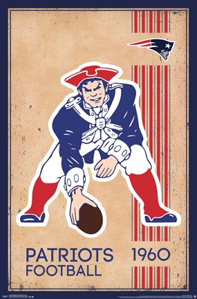 Framed New England Patriots - Retro Logo 14 Print