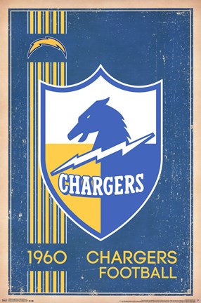 Framed San Diego Chargers - Retro Logo 14 Print