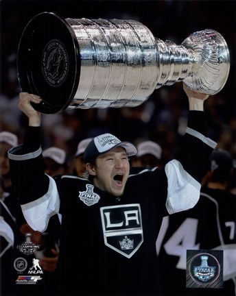 Framed Tyler Toffoli with the Stanley Cup Game 5 of the 2014 Stanley Cup Finals Print
