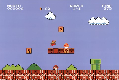 Framed Super Mario Bros. - Level 1-1 Print