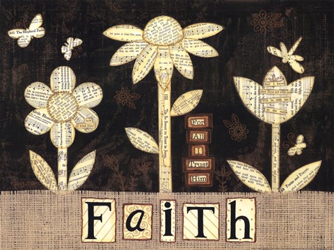 Framed Faith Flowers Print