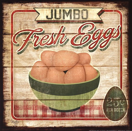 Framed Jumbo Fresh Eggs Print