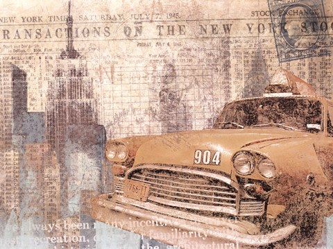 Framed Manhattan Cab Print