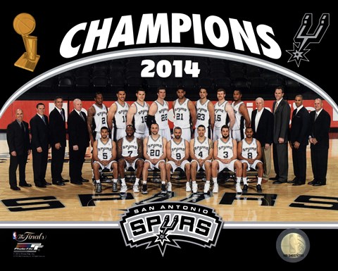 Framed San Antonio Spurs 2014 NBA Champions Team Photo Print
