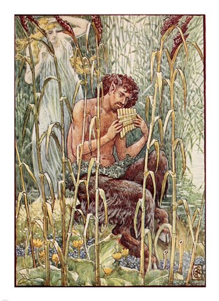 Framed Sweet, piercing sweet was the music of Pan&#39;s pipe Print