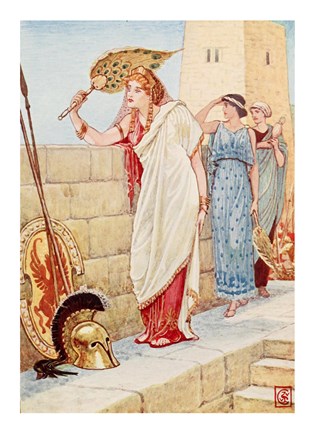 Framed Often She Would Stand Upon the Walls of Troy, Helen the Queen of Sparta Print
