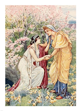 Framed Demeter Rejoiced For Her Daughter Was By Her Side Print