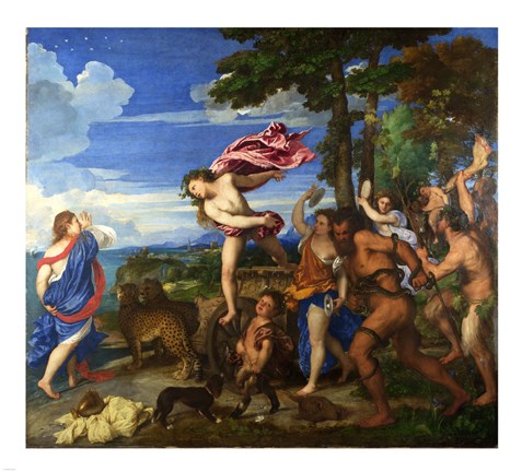 Framed Titian Bacchus and Ariadne Print
