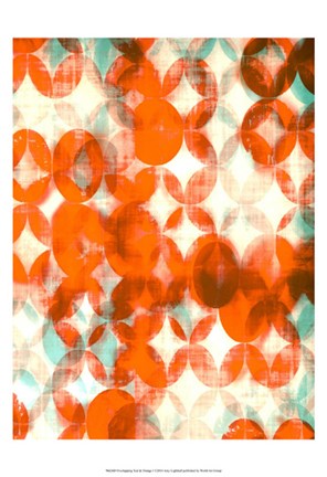 Framed Overlapping Teal &amp; Orange I Print