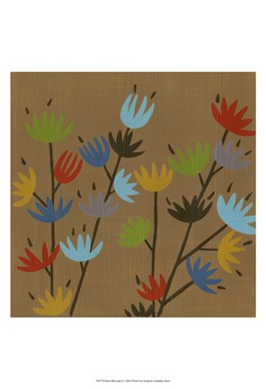 Framed Retro Blossoms II Print