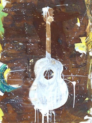 Framed Yellow Guitar Print