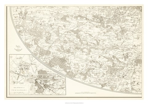Framed Sepia Environs Paris III Print