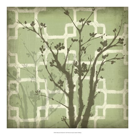 Framed Silhouette &amp; Pattern III Print