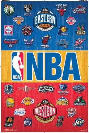 Framed NBA - Logos 14 Print