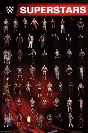 Framed WWE - Grid 14 Print