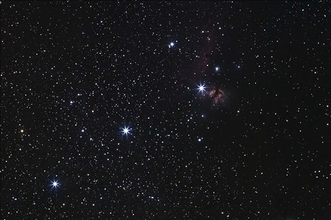 Framed Orion&#39;s Belt, Horsehead Nebula and Flame Nebula Print