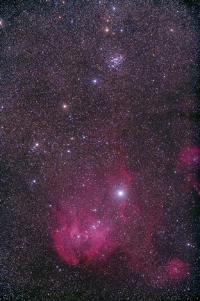Framed NGC 3766 and the Lambda Cen Nebula in the constellation Centaurus Print