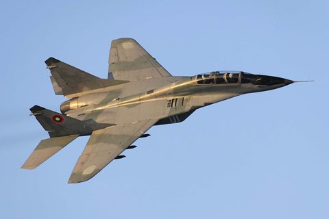 Framed Bulgarian Air Force MiG-29UB over Bulgaria Print