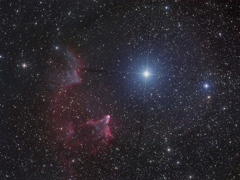 Framed Variable star Gamma Cassiopeiae, with associated emission and reflection nebulae Print