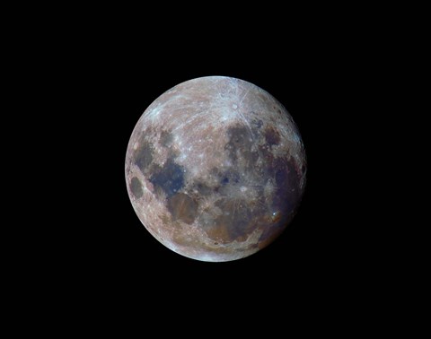 Framed true colors of the moon during the 2010 perigee Print