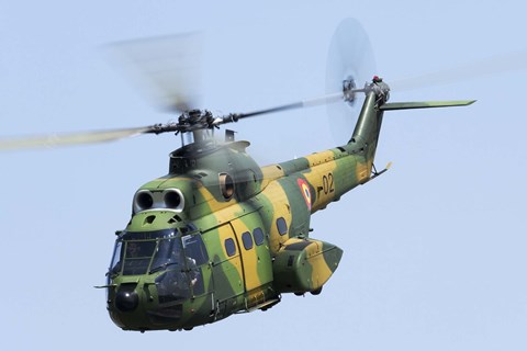 Framed Romanian Air Force IAR-330M Puma helicopter Print