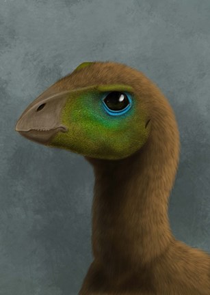 Framed Hypsilophodon dinosaur portrait Print
