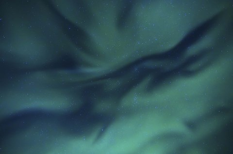 Framed Aurora Borealis over Sandstrand, Troms County, Norway Print