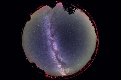 Framed Fish-eye lens view of the summer Milky Way Print