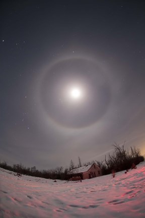 Framed Lunar halo taken near Gleichen, Alberta, Canada Print