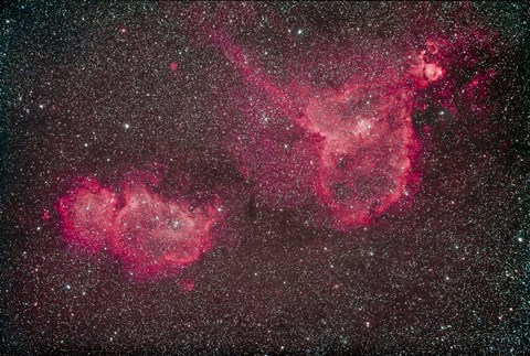 Framed Heart and Soul Nebula in the constellation Cassiopeia Print