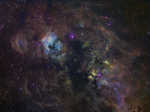Framed Widefield image of narrowband emission in Cygnus Print