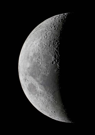 Framed waxing crescent moon in high resolution Print