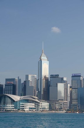 Framed City skyline view from Victoria Harbor, Hong Kong, China Print