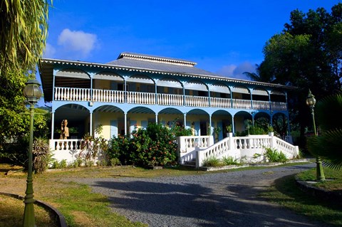 Framed Creole Architecture on Mahe Island, Seychelles Print