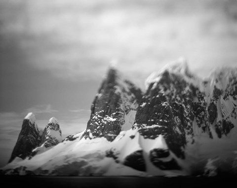 Framed Antarctica, Mountain peaks along Cape Renaud in Lemaire Channel. Print