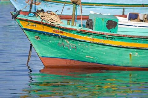 Framed Fishing boats in the Harbor of Alexandria, Egypt Print
