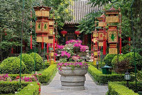 Framed Bai Family Imperial style restaurant, Beijing, China Print