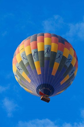 Framed Rainbow colored hot air balloon over Namib Desert, Sesriem, Namibia Print