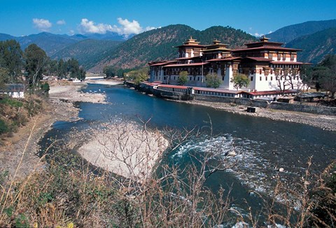 Framed Historic Buddhist Monastery, Bhutan Print